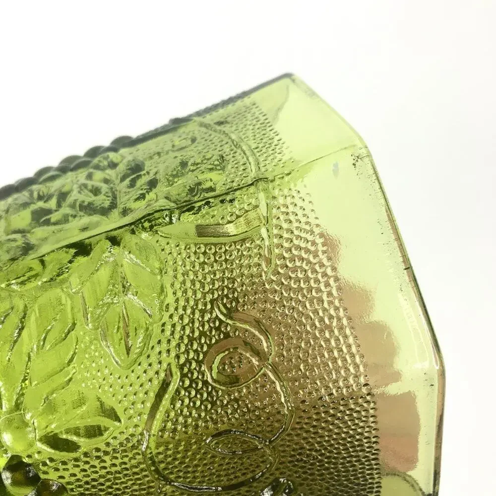 Vintage Tall Green Glass Grape Vine Vase - Picture 6 of 7